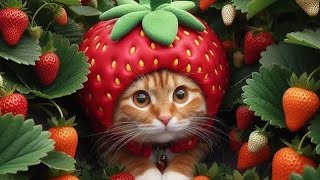 strawberry  cat image ||  cat video #funny  cat #cuteanimal #leesha pal