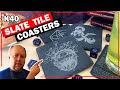 Making Slate Tile Coasters with the K40 Laser - D&D Themed