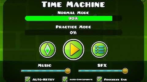 Geometry dash all levels on practice mode.