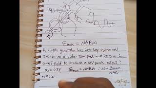 Calculation in AC-Generator (Phy 102)