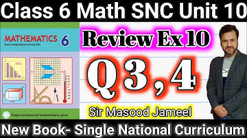Class 6 Math SNC Review Exercise 10  Q3,Q4|Grade6 Math  New Book Geometry|Single National Curriculum