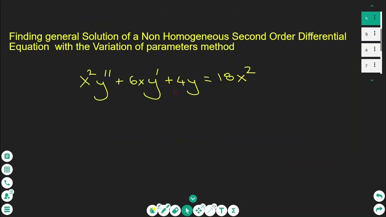 Solving Non Homogeneous Second Order Differential Equation using ...