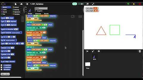 Draw a triangle, a square, and a pentagon with snap code