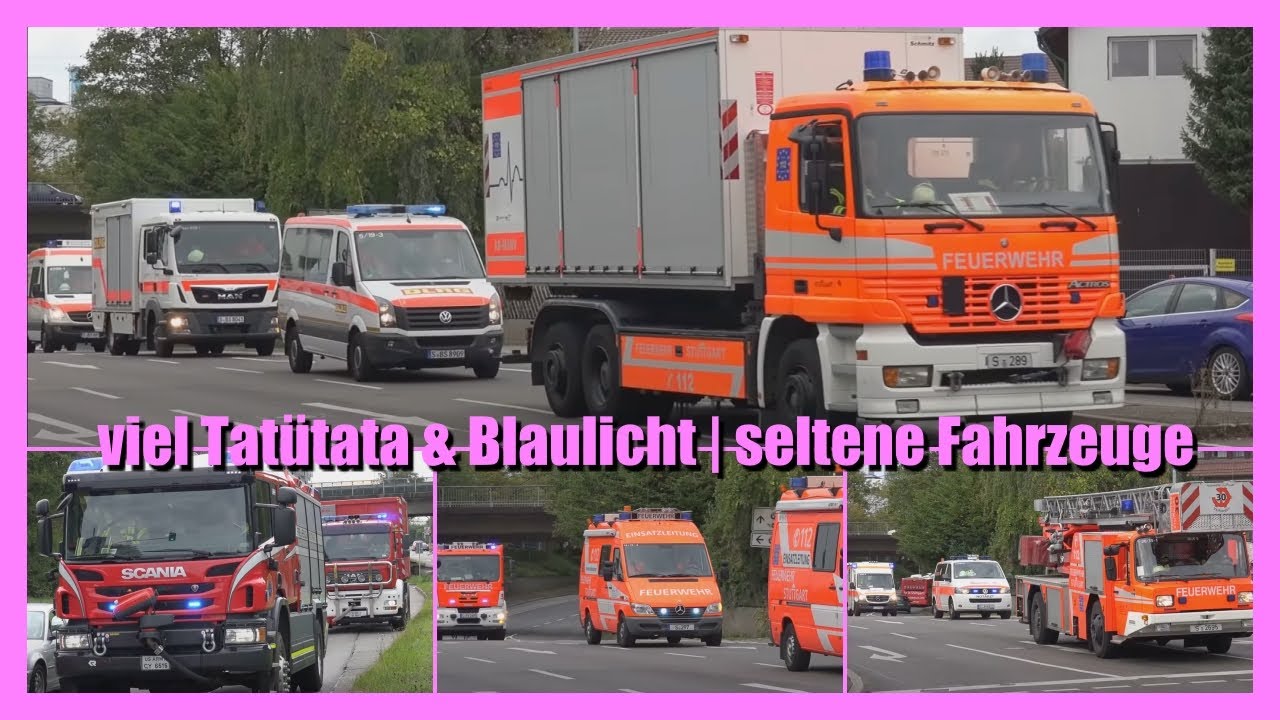 Notarzteinsatzfahrzeug + Polizeiauto Notarzt Polizei Sirene Spie