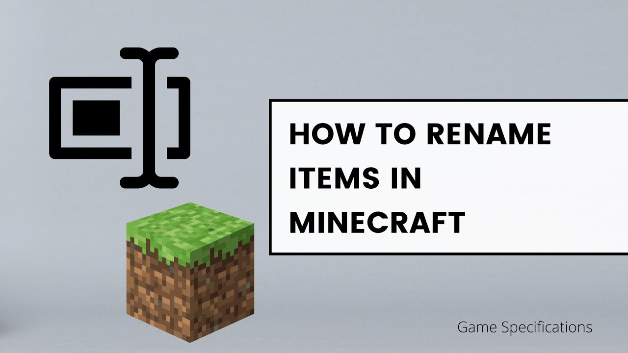 How To Rename Items In Minecraft Youtube