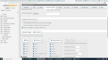 PhpMyAdmin User Account Privileges