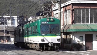 京阪 石山坂本線 600形 605-606編成 石山寺行き びわ湖浜大津～三井寺 電車通り 20240203