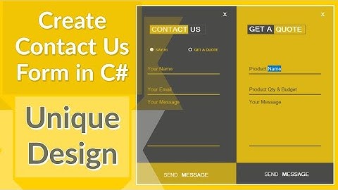 How to Create Contact Us Form Unique Design In C# Visual Studio 2010 | Free Source Code C#