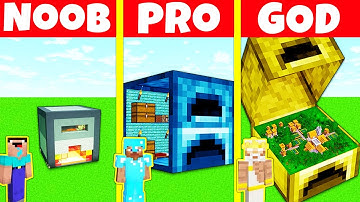 Minecraft Battle: FURNACE HOUSE CHALLENGE - NOOB vs PRO vs GOD / Animation