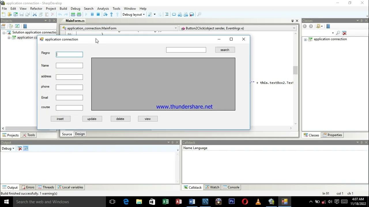 creating a Windows form app that can connect to mysql database - YouTube