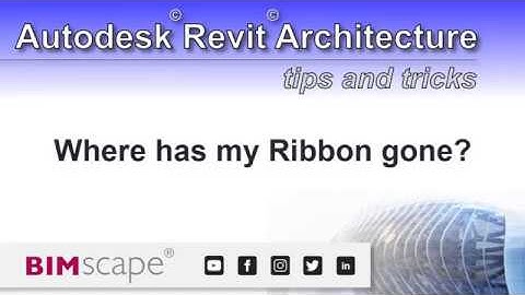 Autodesk Revit: Where has my Ribbon gone?