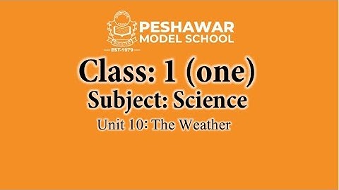 Science | Class 1 | Unit 10 | The Weather