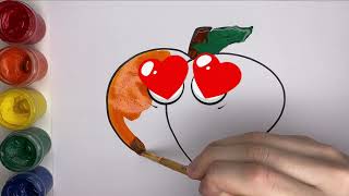 Draw a Picture of a Peach | нарисуйте Персик | Bolalar uchun Shaftoli rasm chizish