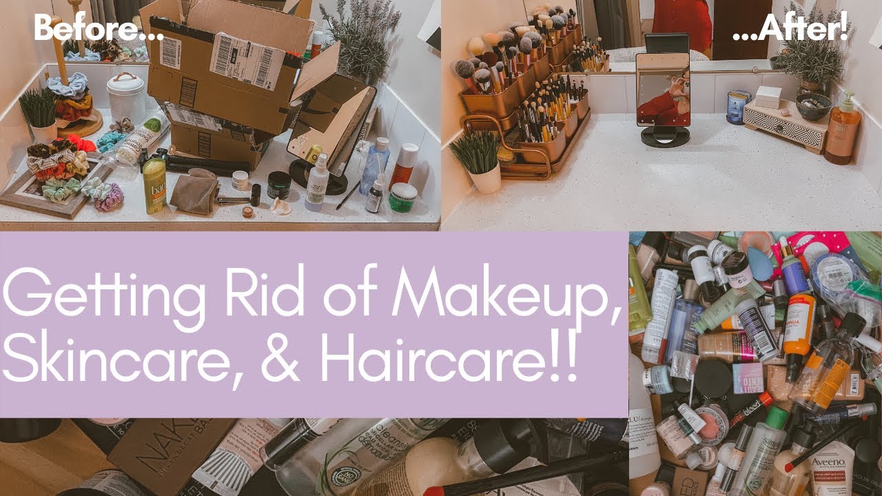 Makeup Vanity Declutter, Reorganization, & Makeover | Getting Rid of TONS of Products! *SATISFYING*