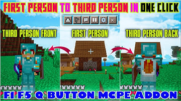 How To Change FIRST PERSON To THIRD PERSON in One Click in Minecraft Mobile | F5 BUTTON Addon