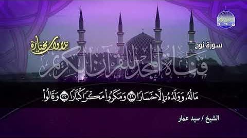 تلاوة جميلة من سورة   نوح       للقارئ الشيخ  سيد عمــــار     من مختارات المجد HD 4