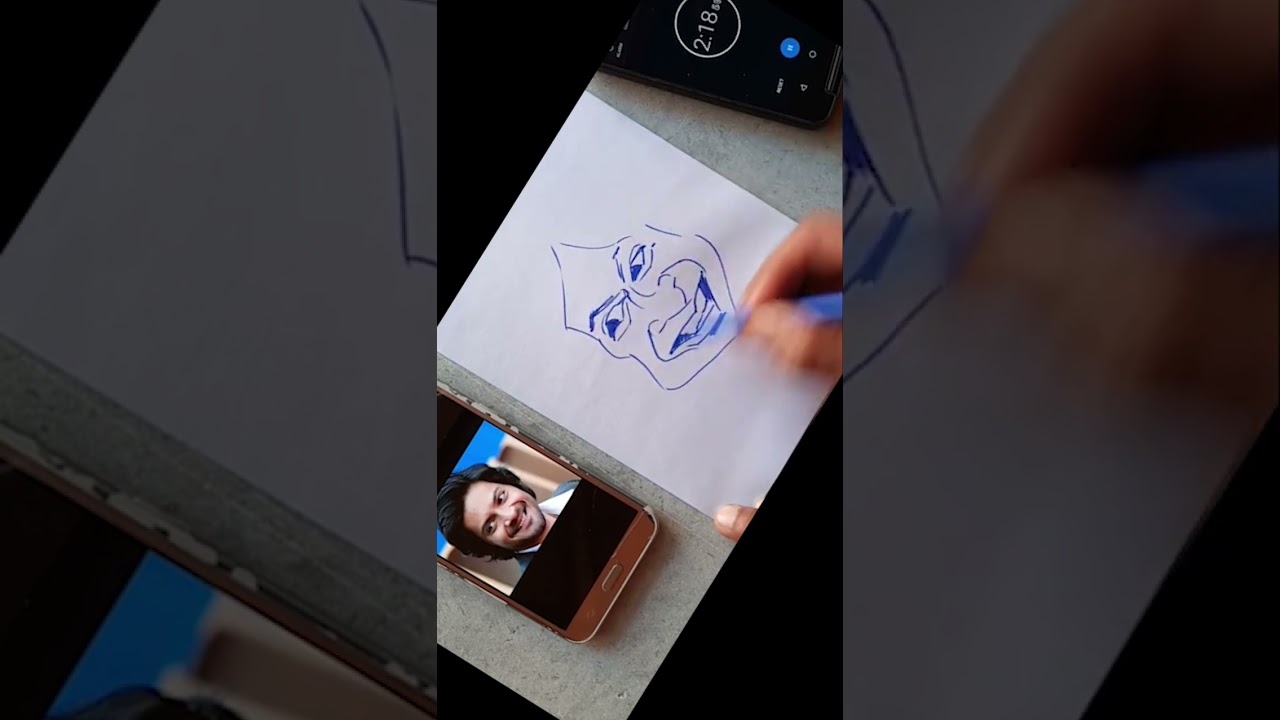 Ali Fazal🤣😜 Mirzapur 😜Cartoon/caricature😆😆 Quickly with sketch pen/Ali Fazal Portrait 