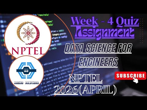 Data Science For Engineers | Week 4 Answers 2026 (April) | NPTEL 2026(April)|