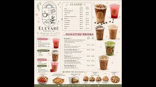 Elevaré coffee co. Menu