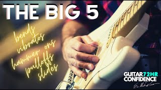 5 Techniques to Be Awesome Electric Guitar Player - Bends Vibratos Hammer On Pull Off Slides Profile