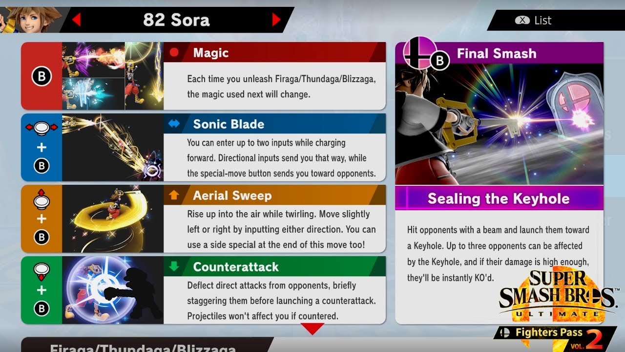 Super Smash Bros Ultimate Sora Moves List & Tips! YouTube
