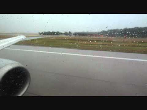 LH970: Fast Taxi and Rainy Departure from Frankfur...