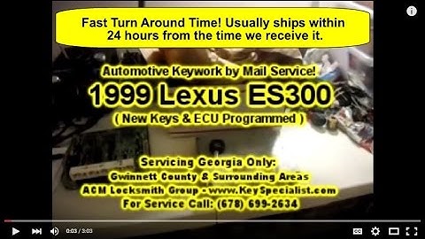 By Mail Service! Lexus Make Lost Key Replacement & ECU Programming By Mail!