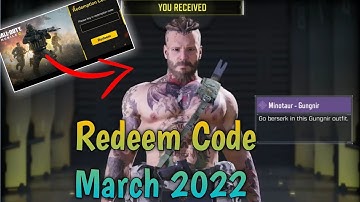 March 2022 Redeem Code Codm | Codm Codes | Today Redeem Code Codm March 2022 | Garena Codm Codes