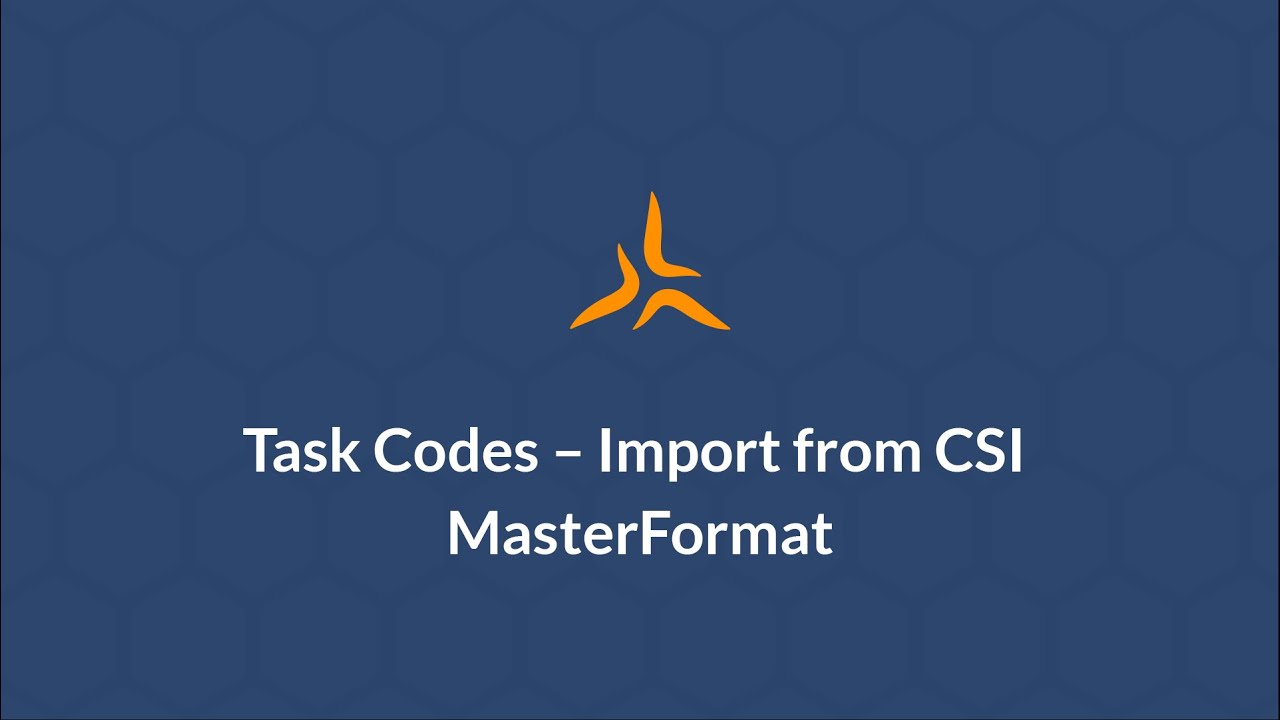 Task Codes – Import from CSI MasterFormat - YouTube