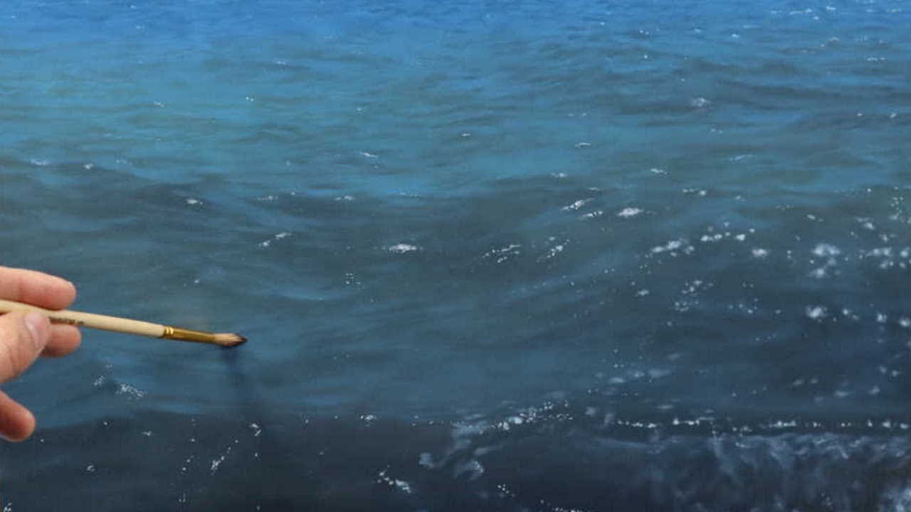 How to paint water tutorial painting dark wave reflections YouTube