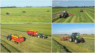 Eerste snede maaien, schudden, harken en inkuilen | 10x Deutz-Fahr | Maatschap S. & E. de Boer