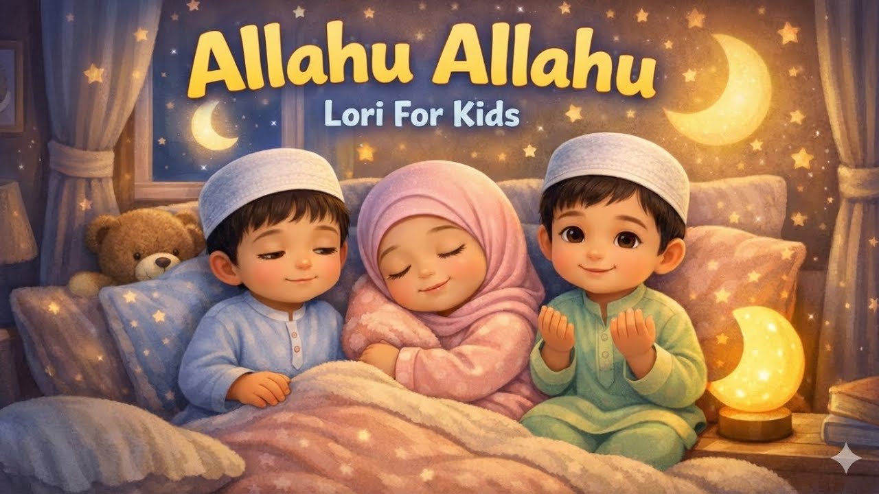 Allahu Allahu 🤲🏻❤️ | Islamic Kids Rhyme in Urdu Hindi | Bedtime Kalma Lullaby | Poem For Kids