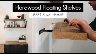 DIY Solid Hardwood Floating Shelves | How to scribe uneven walls and drill straight!