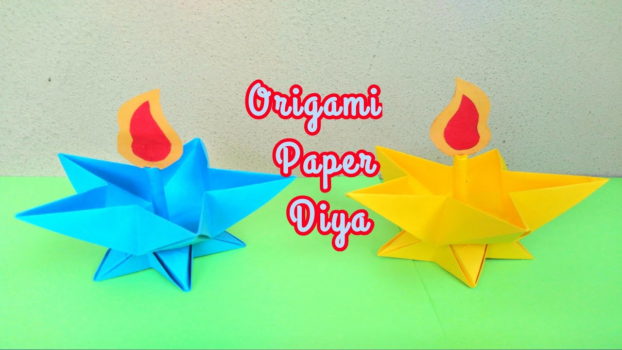 How to make Paper Diya Craft Easy Origami Paper Diya Making at home