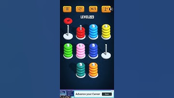 Hoop Sort Puzzle - Color Ring Stack Sorting Game Level 223 Solution