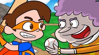 Super Drew Saves The Game of Baseball at Recess | A Stupendous Drew Pendous Superhero Story