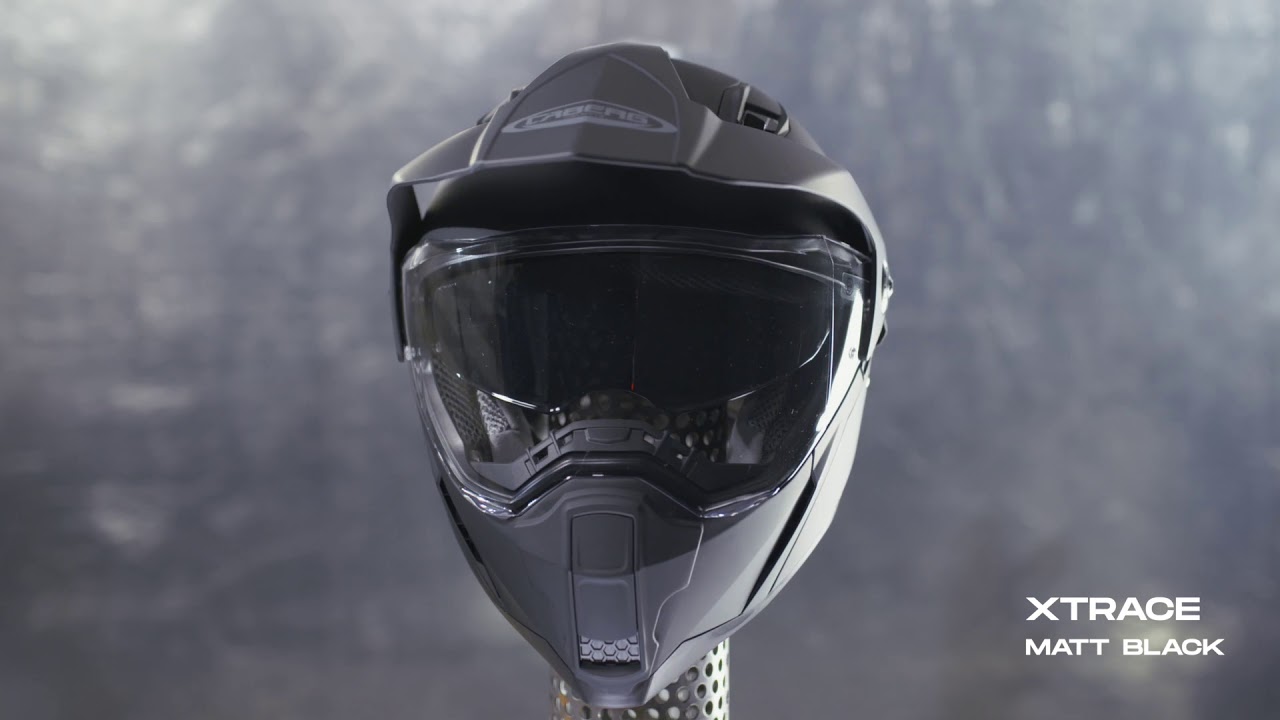 CABERG XTRACE Matt Black - HELMET VIEW 360° - YouTube