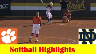 #20 Clemson vs Notre Dame Softball Game 1 Highlights, April 19 2024