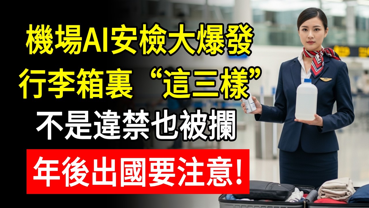 年後出國注意！2026機場「AI安檢」大爆發：行李箱放這「3種東西」最高罰20萬？阿琳揭祕：不是違禁品也會被攔，沒注意這動作，辛苦錢全賠掉！
