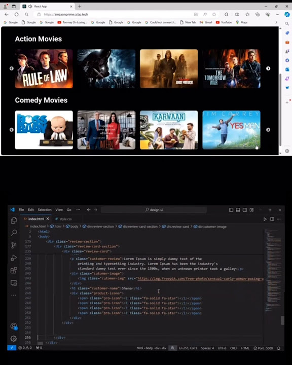 Clone Amazon prime using react js and css fetch api With source code in ...