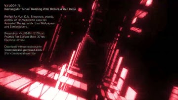 Rectangular Tunnel Rotating With Mirrors & Red Cells | 4K | #Video #Background | #VJ Loop 76