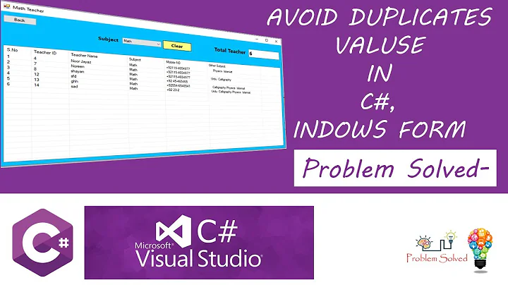 ListView Avoid Duplicates Values in C#