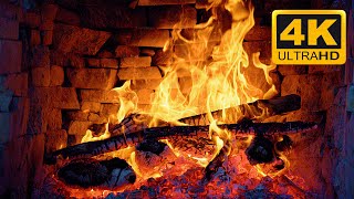 Fireplace Burning Logs (3 Hours) with Crackling Fire Sounds | Relaxing Fireplace Burning 4K UHD