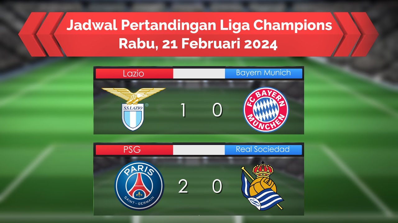 Hasil Pertandingan Liga Champions 15 Februari 2024 - YouTube