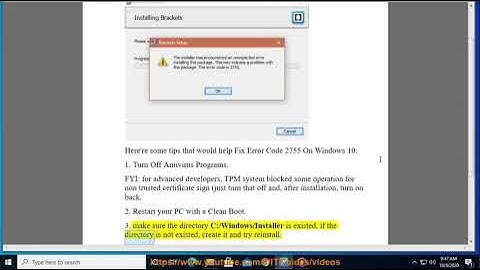 Fix Error Code 2755 On Windows 10