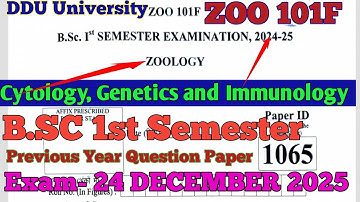 ZOO 101F Zoology Answer Key / B.SC 1st Semester Exam 2024-25 / Cytology, Genetics & Immunology 