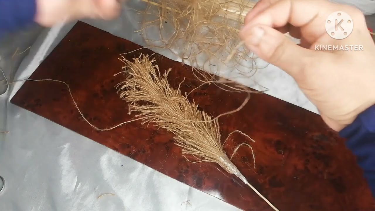 طريقة عمل زينه شبه نبات الهيش كديكور 🌷💐✂️