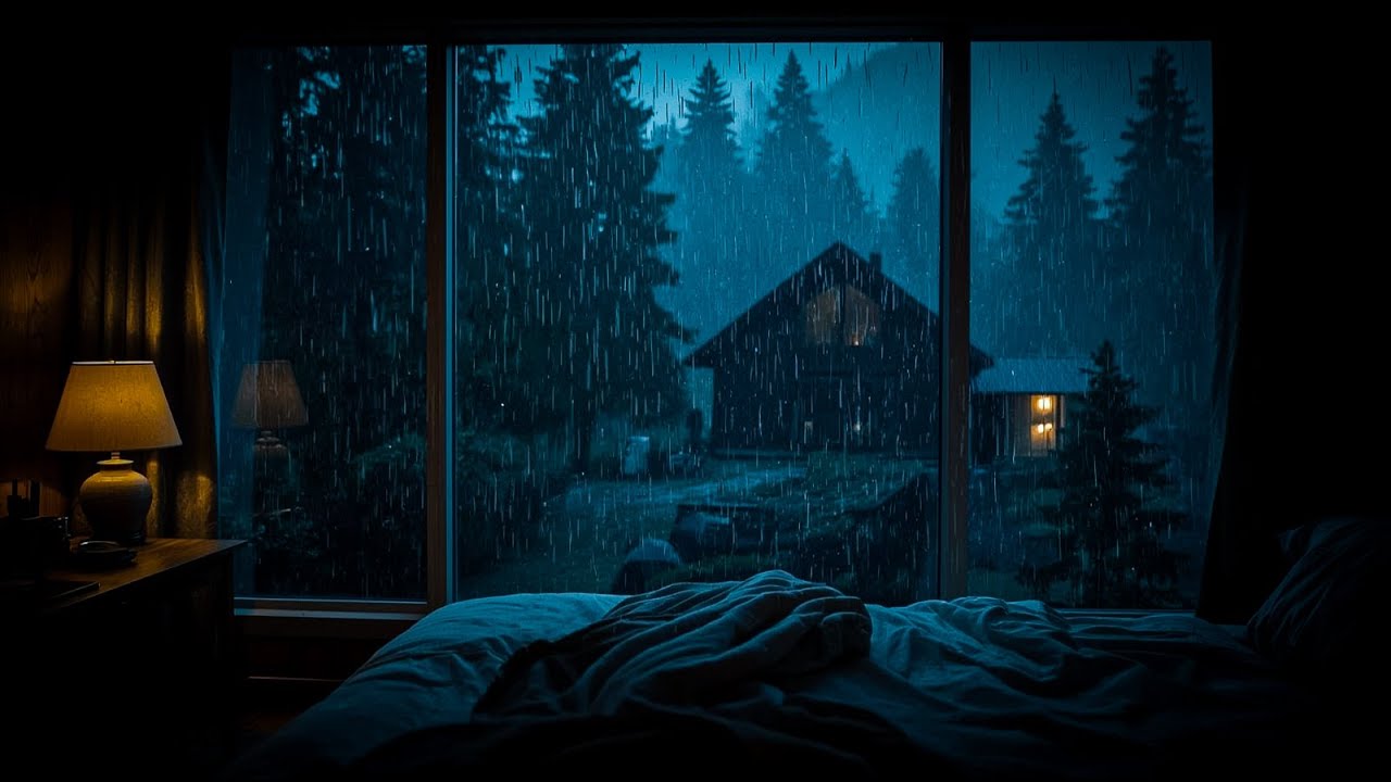Rainy Night Outside the Window 🌧️ | Cozy Bedroom Ambience for Deep Sleep