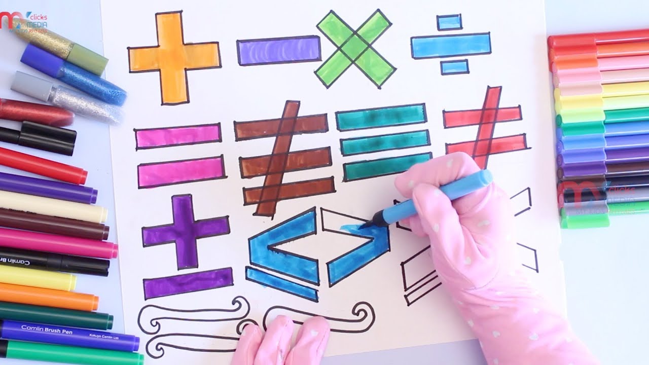 Draw And Learn Mathematical Symbols For Children Educational Video For ...