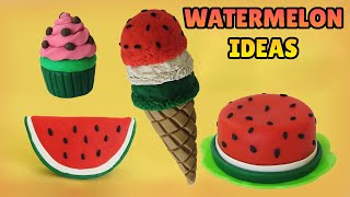 🔴DIY WATERMELON IDEAS COMPILATION FOOD MINIATURE - Easy Polymer Clay, Fondant cake Tutorial